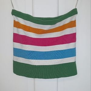 Forever 21 colorful stripe knit ribbed strapless summer tube top